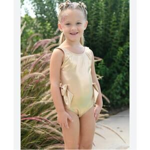 Angel's Face	Carly Metallic One-Piece Swimsuit Gold	3-4 Y